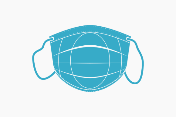 Flat Monochrome Shaped Medical Mask: Graphics & Crafts for Local Business