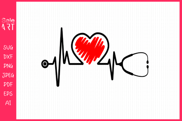Nurse Heart EKG Nurse Graphics and Crafts